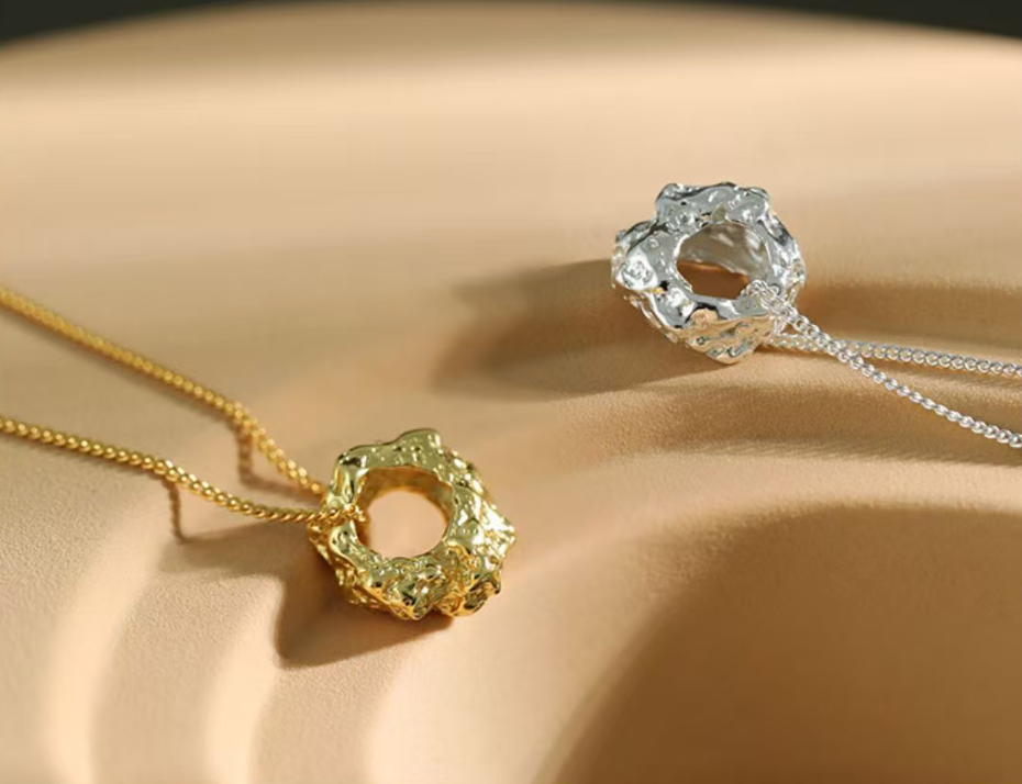 925 Sterling Silver Rock Texture Necklace