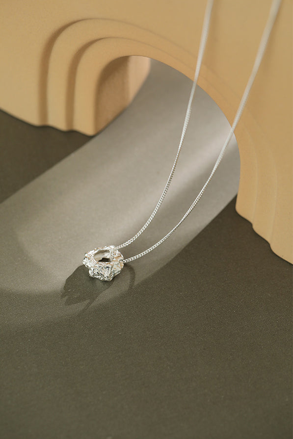 925 Sterling Silver Rock Texture Necklace