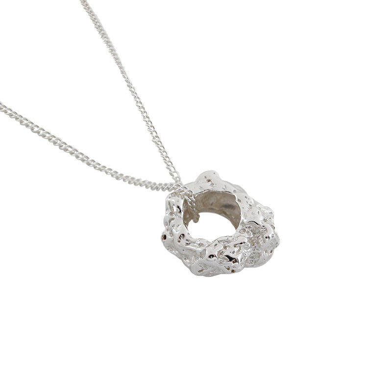 925 Sterling Silver Rock Texture Necklace