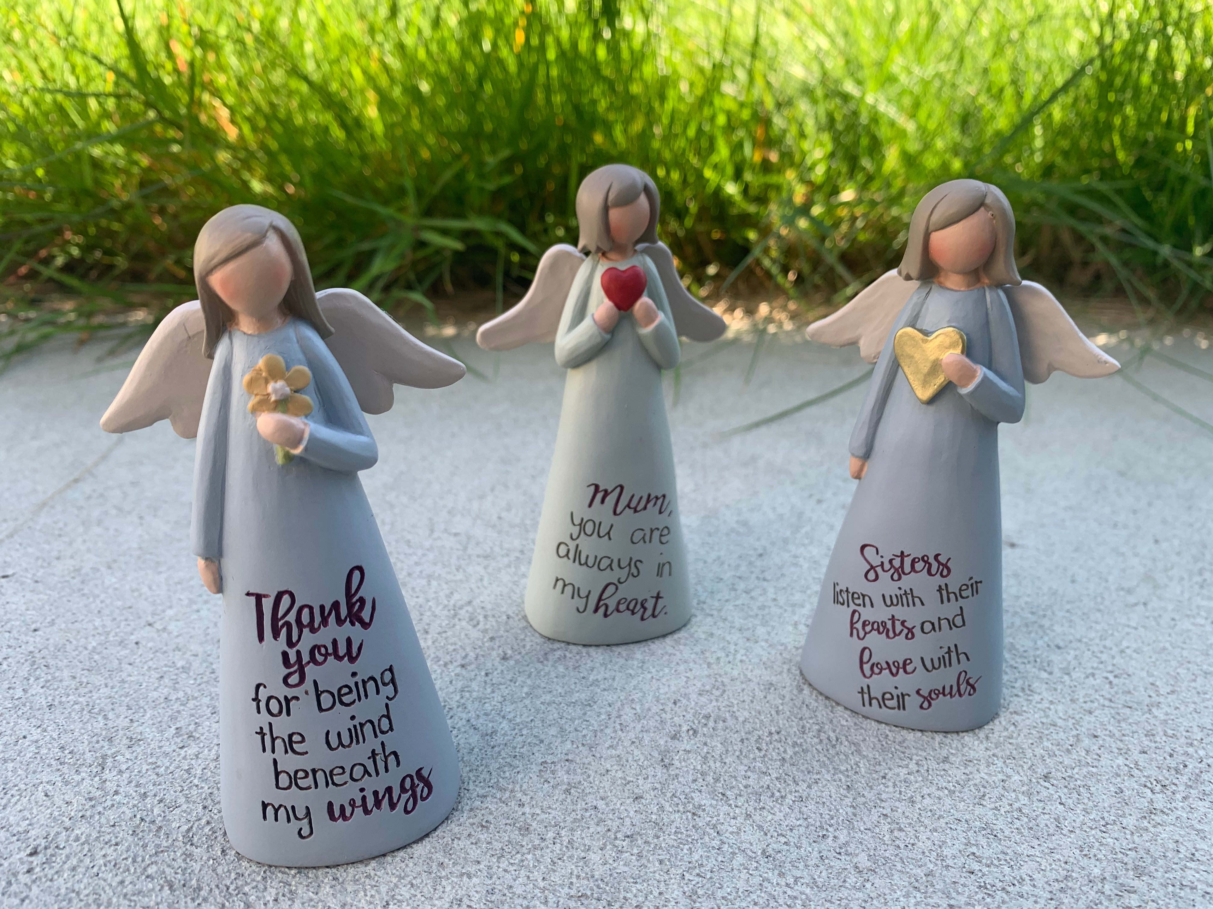 Hand Painted "Mum" Angel With Heart Figurine