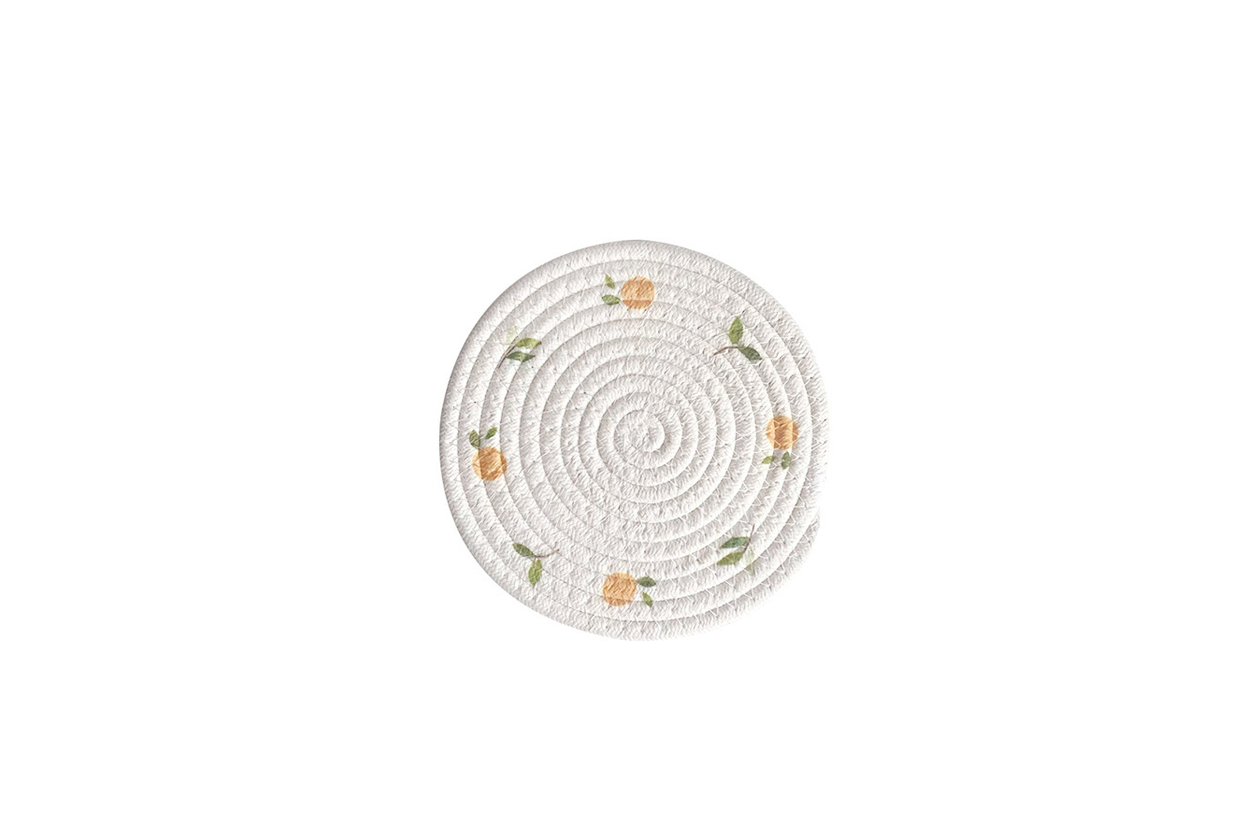 Woven Textured Cotton Yarn Coaster - Lemon
