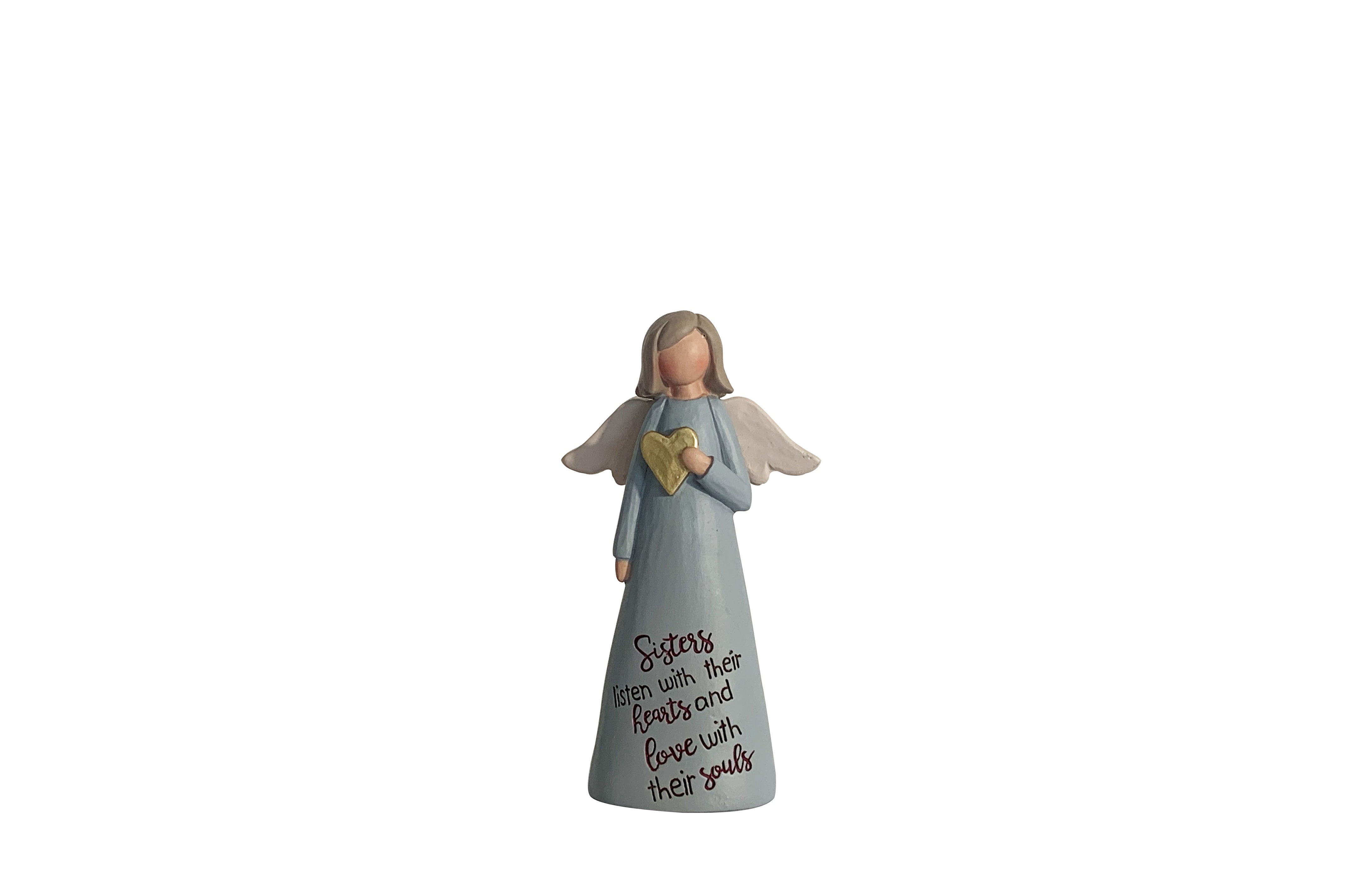 Hand Painted "Sister" Angel With Heart Figurine